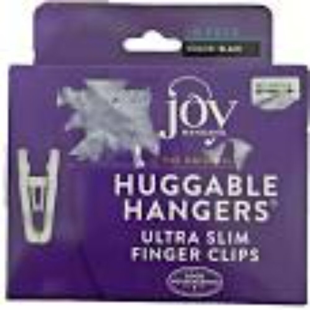Joy Mangano  OriginalHuggable Hanger Ultra Slim Finger Clips -Set of 10, black